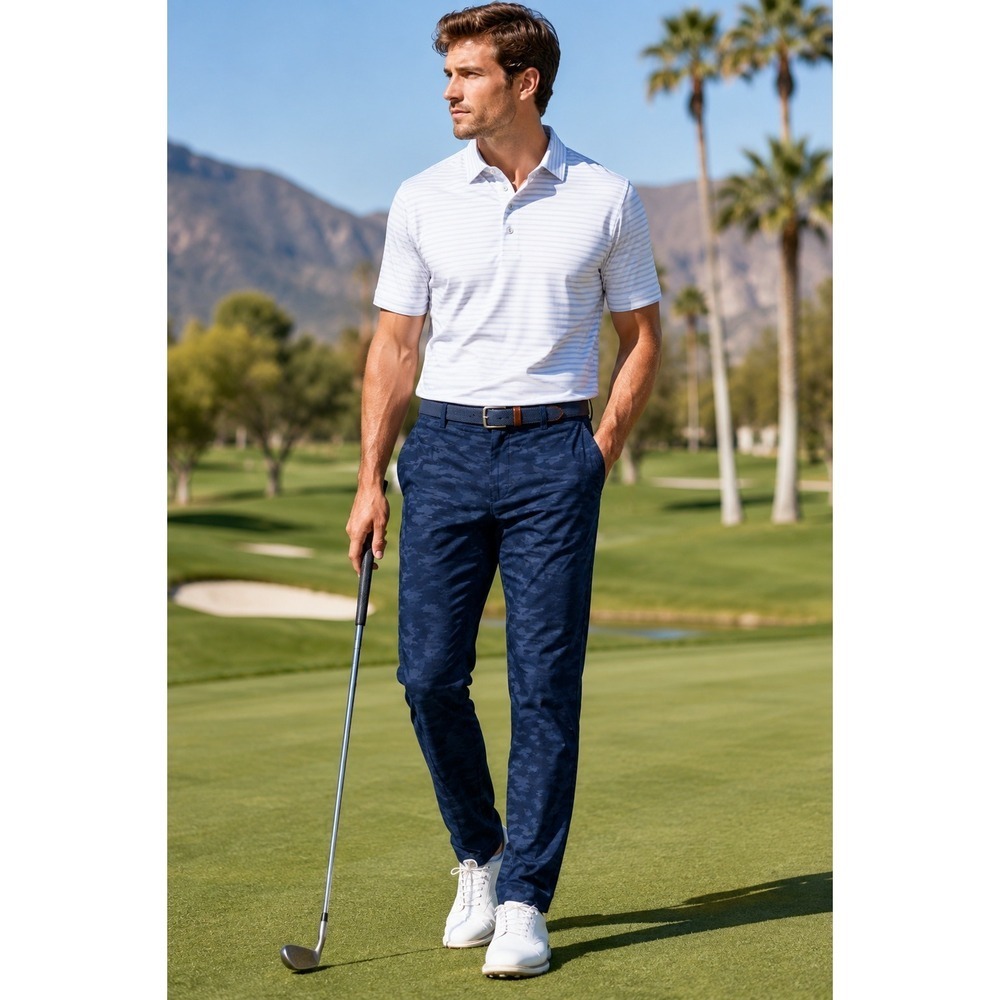 Peter Millar Golf Pants Mens 30x32 Blue Camo Performance Stretch Lightweight